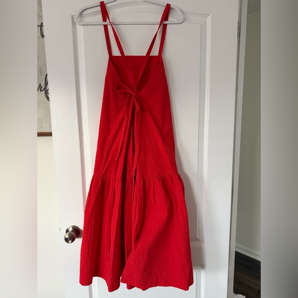 NWT - Everlane - Pinafore Strappy Back Red Midi Dress, Strappy Back - Size 2 - Picture 2 of 9